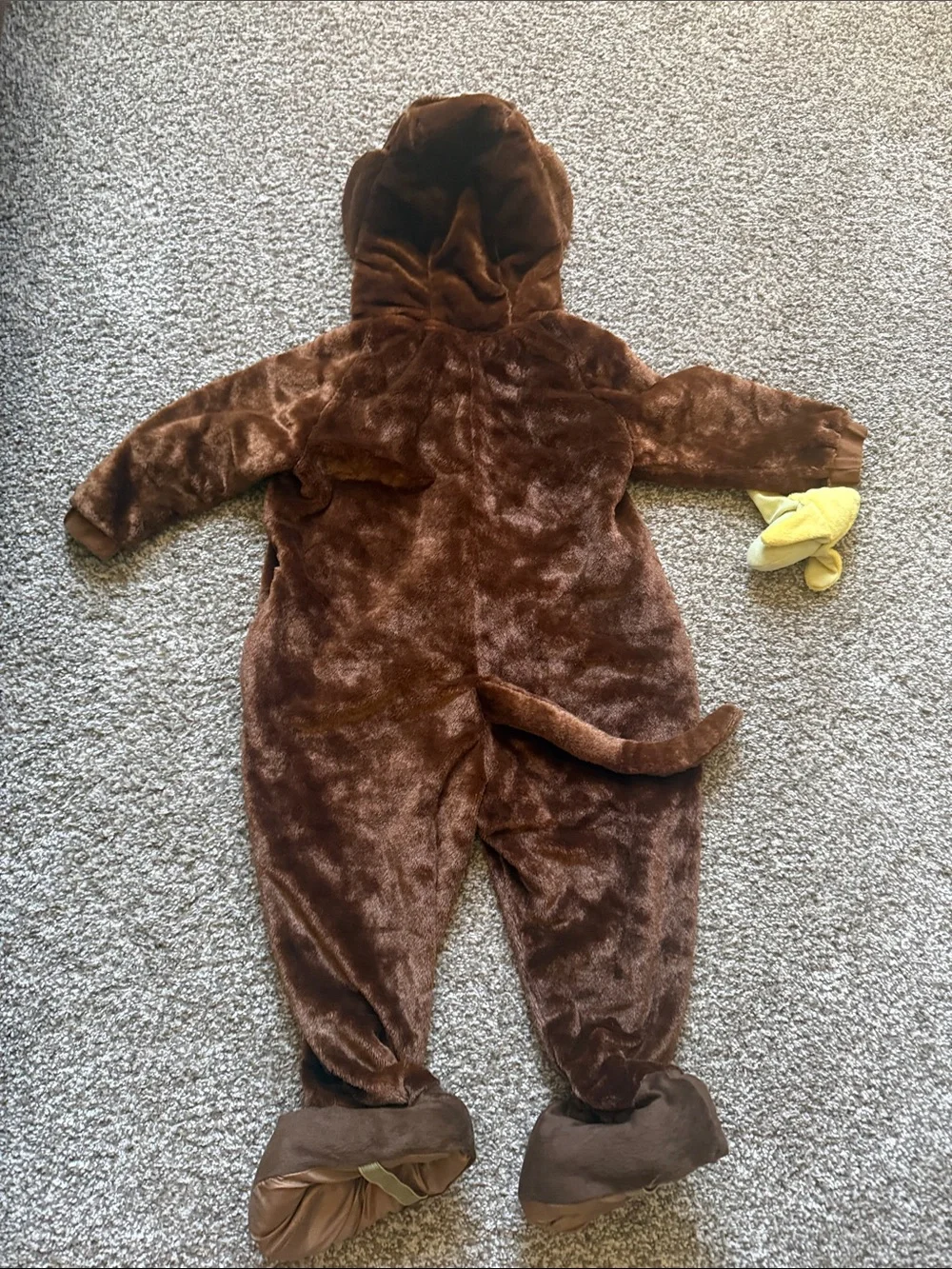 🐒 BROWN & CREAM MONKEY WITH BANANA 🍌 BODYSUIT COSTUME SIZE 2-3T 🌟EUC🌟